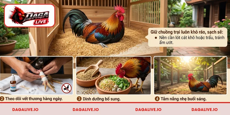 Bạn cần chú ý chăm sóc gà sau khi chữa trị lậu đế
