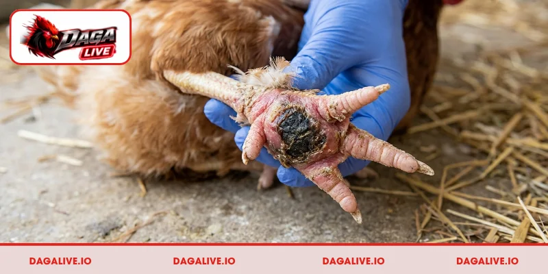 Bệnh lậu đế ở gà là viêm nhiễm ở lòng bàn chân