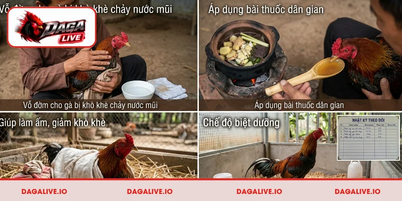 Cách chữa bệnh khò khè chảy nước mũi cho gà chọi