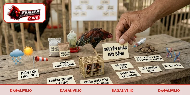 Nguyên nhân gây bệnh thường gặp ở gà chọi