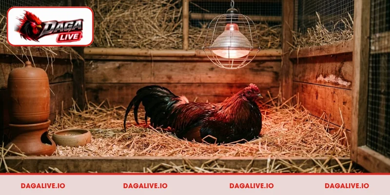 Sử dụng đèn sưởi hoặc bóng nhiệt để giữ ấm vào mùa đông